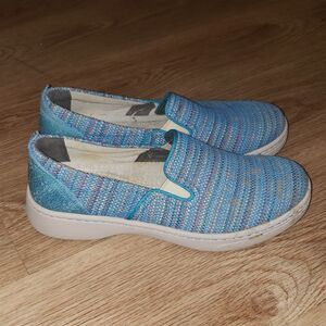 Dansko Belle Blue Textured Slip On Sneakers 4700052405